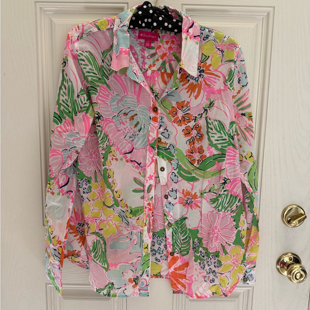 Lilly Pulitzer for Target Floral Button-Down Shirt - Picture 3 of 6
